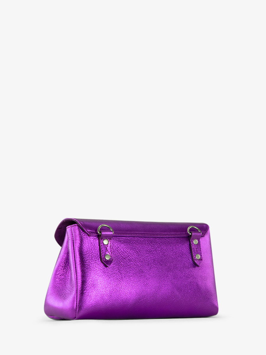 Purple Metallic Leather Shoulder Bag for Women Suzon M Bonbon PAUL MARIUS