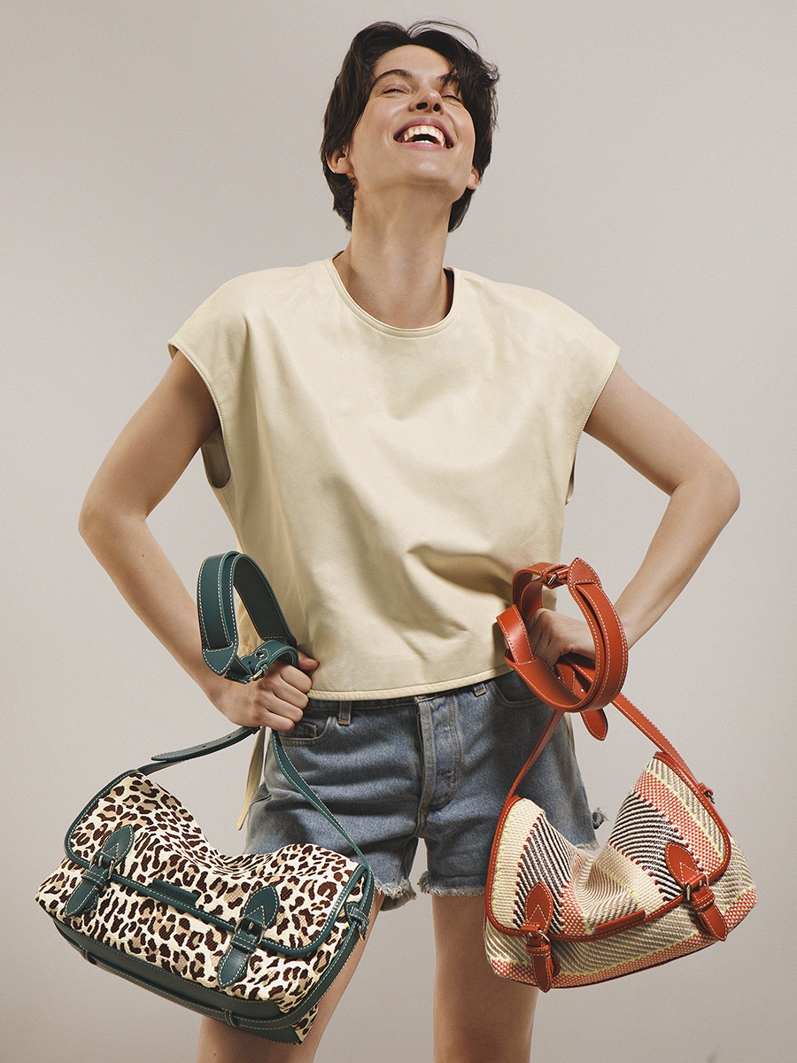 Multicoloured raffia crossbody bag Loulou Raphia - Multicolour ambient view