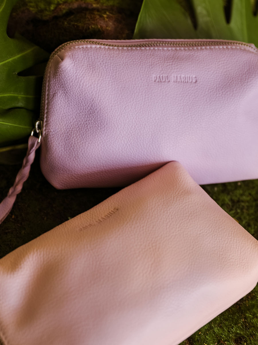 Purple Leather Makeup Bag Adele Pastel Lilac PAUL MARIUS