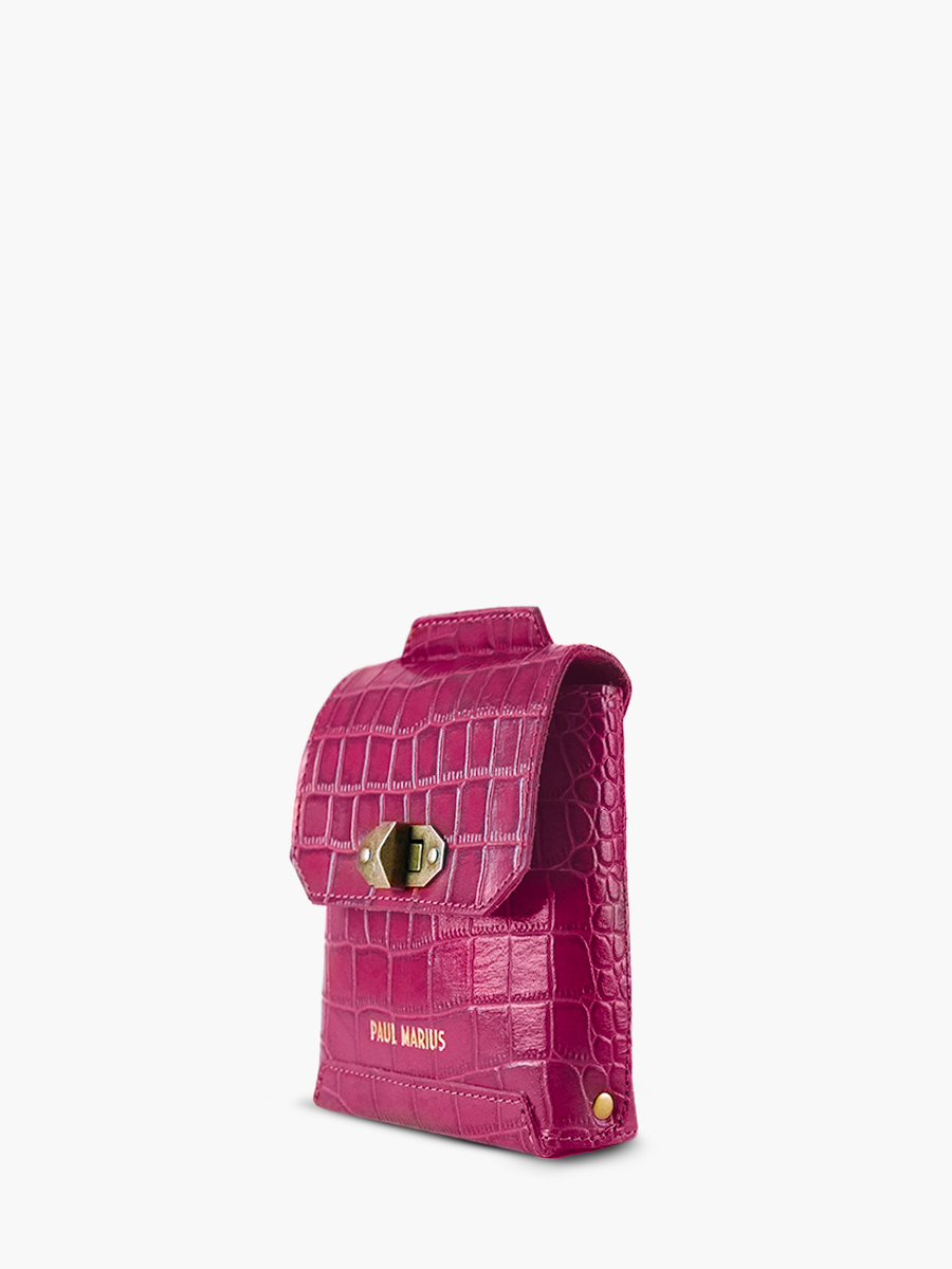 leather-phone-bag-for-woman-pink-side-view-picture-agathe-alligator-tourmaline-paul-marius-3760125357119
