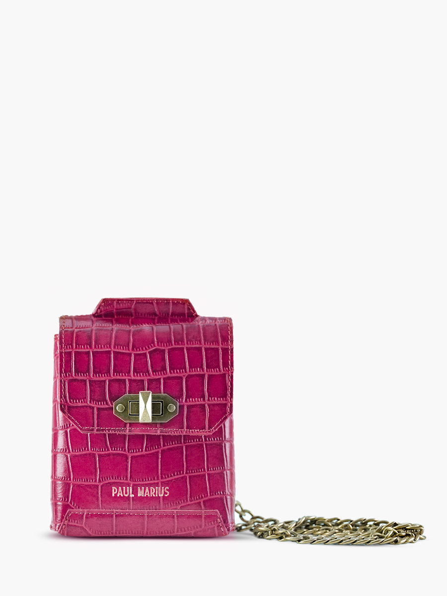 leather-phone-bag-for-woman-pink-front-view-picture-agathe-alligator-tourmaline-paul-marius-3760125357119