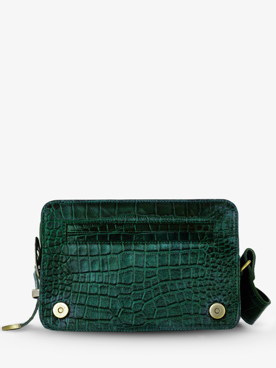 leather-baguette-bag-for-woman-dark-green-rear-view-picture-lebaguette-alligator-malachite-paul-marius-3760125357294