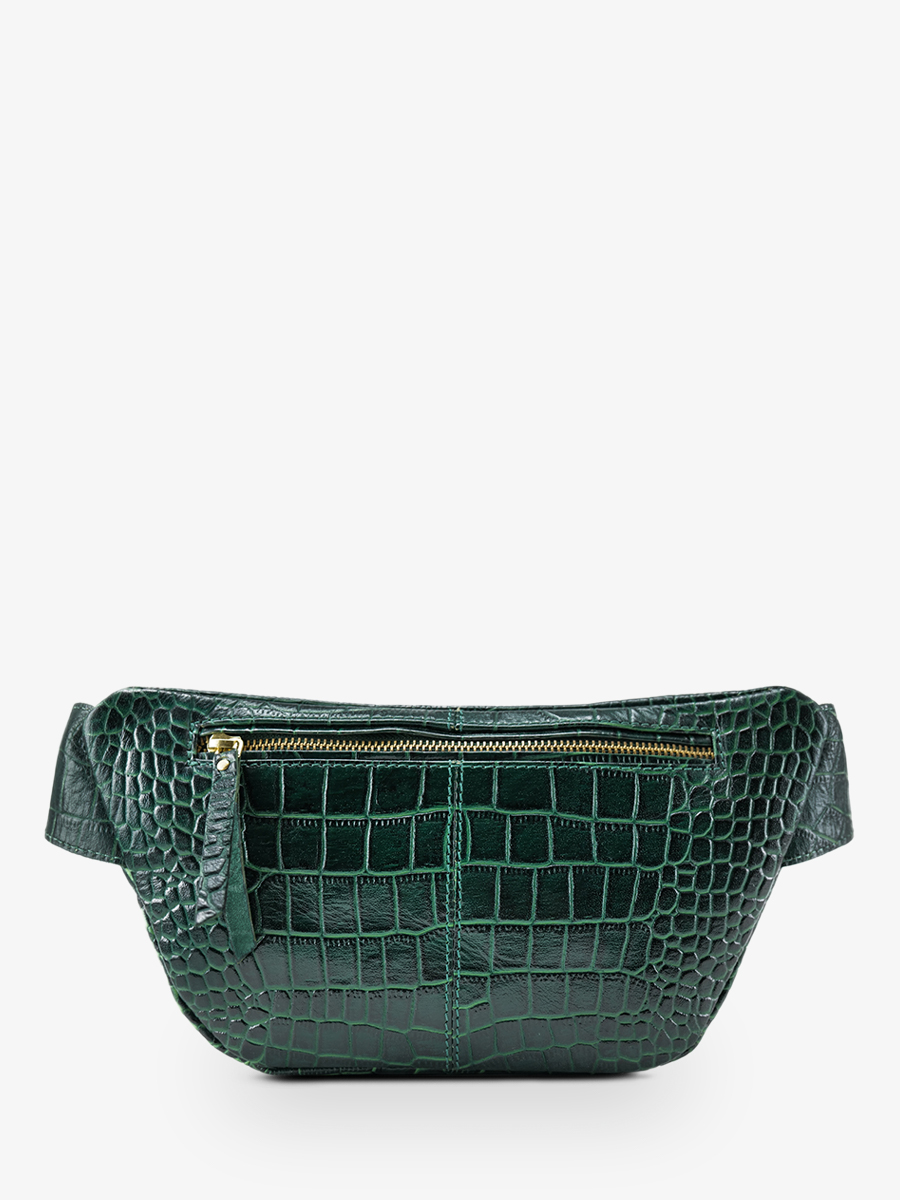 leather-fanny-pack-for-woman-dark-green-rear-view-picture-labanane-alligator-malachite-paul-marius-3760125357270