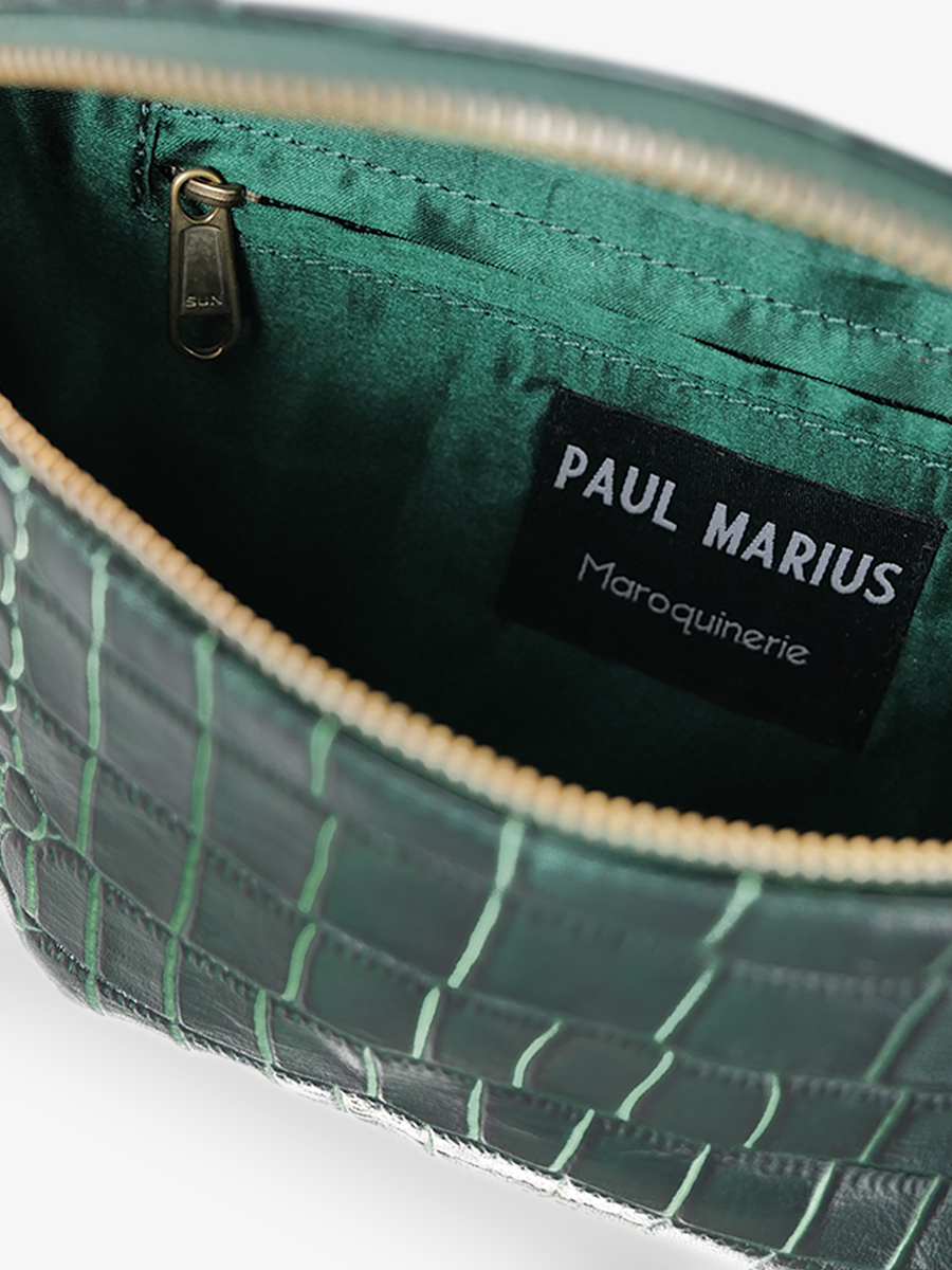 leather-fanny-pack-for-woman-dark-green-interior-view-picture-labanane-alligator-malachite-paul-marius-3760125357270