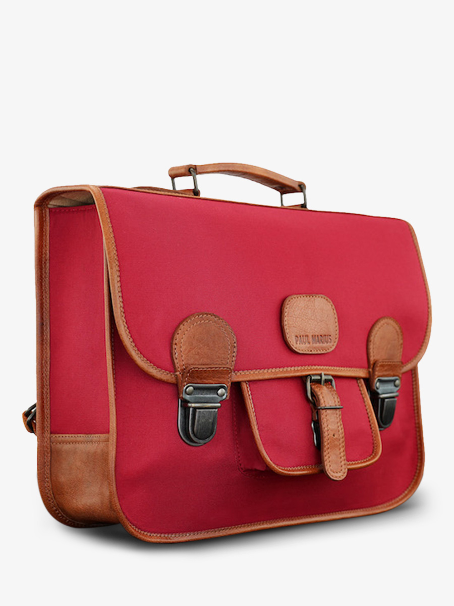 Red satchel school bag deals