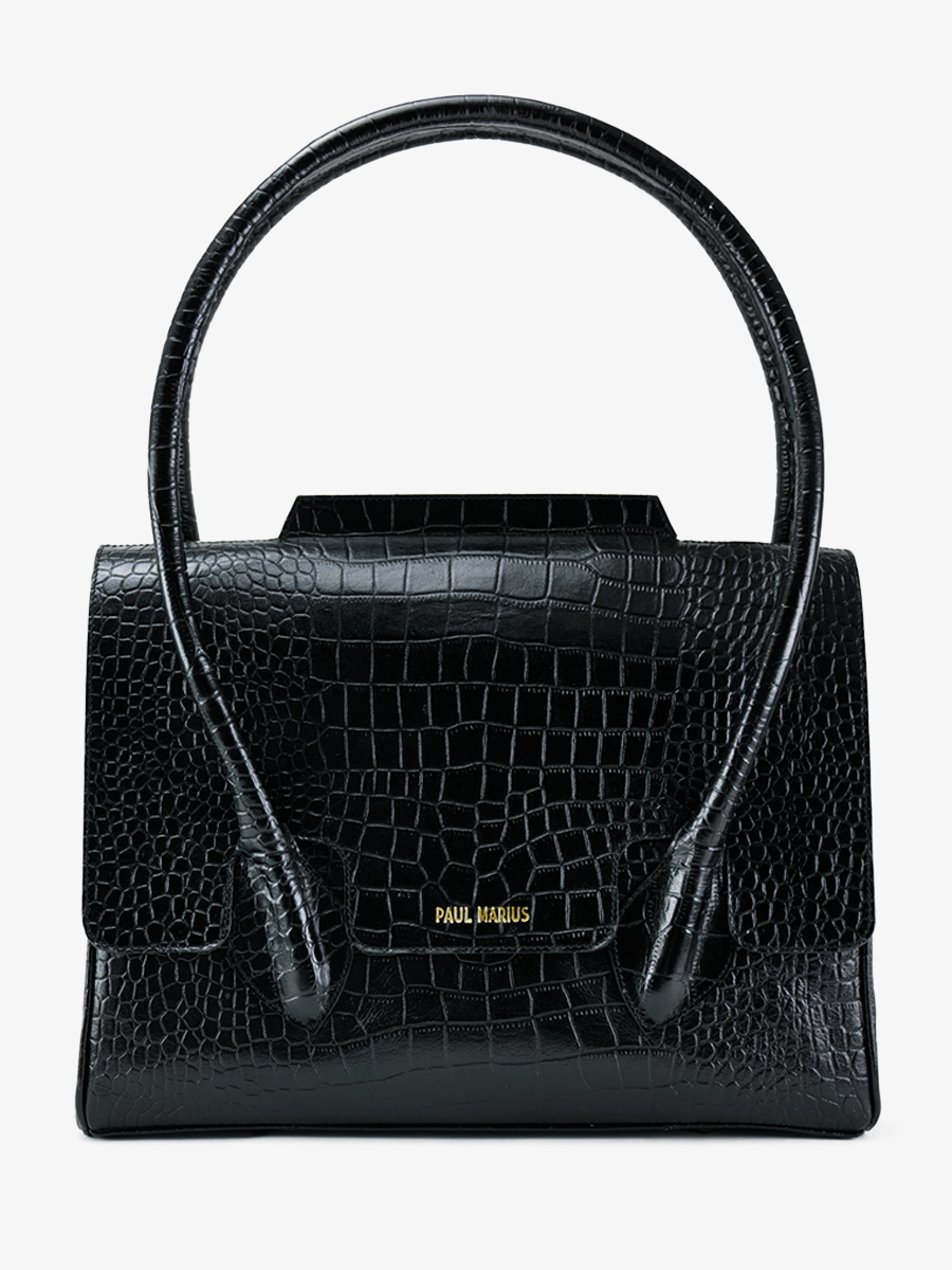 leather-handbag-for-woman-black-front-view-picture-colette-m-alligator-jet-black-paul-marius-3760125357461