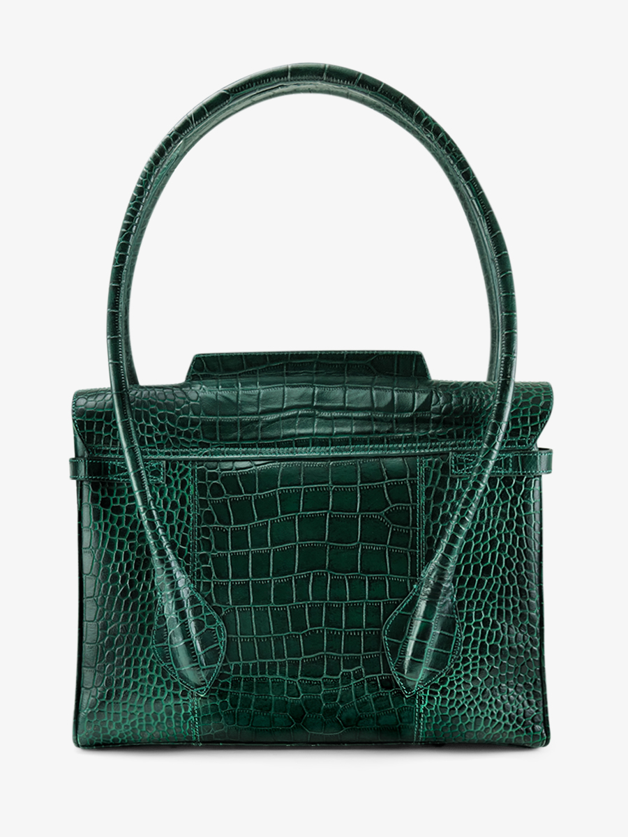 leather-handbag-for-woman-dark-green-rear-view-picture-colette-m-alligator-malachite-paul-marius-3760125357249