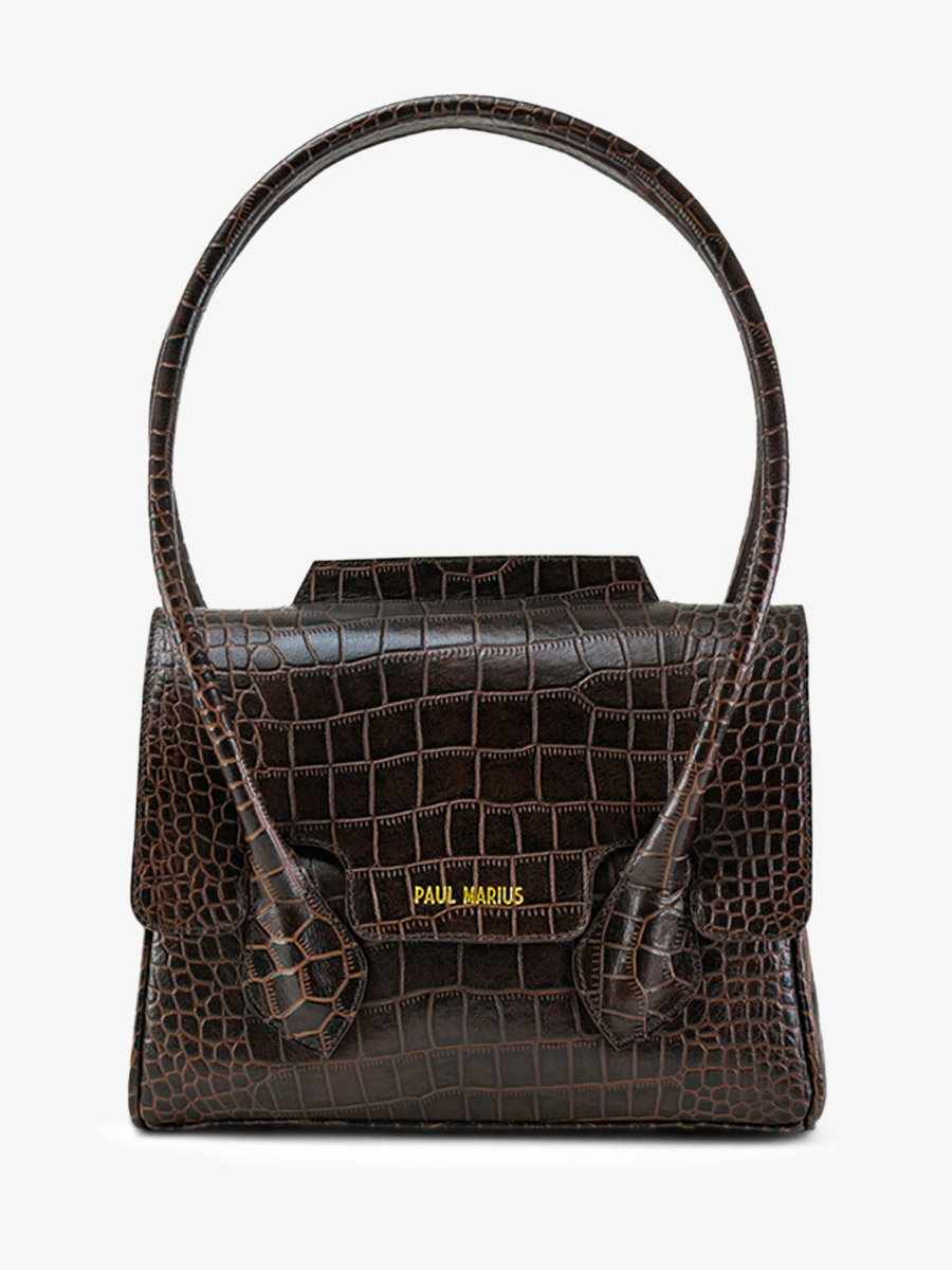 leather-handbag-for-woman-dark-brown-front-view-picture-colette-s-alligator-tigers-eye-paul-marius-3760125357362