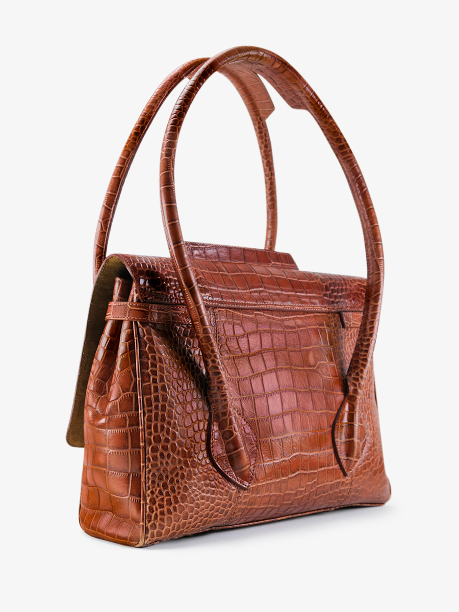 M St. Tote Bag in Caiman Croc Embossed Leather