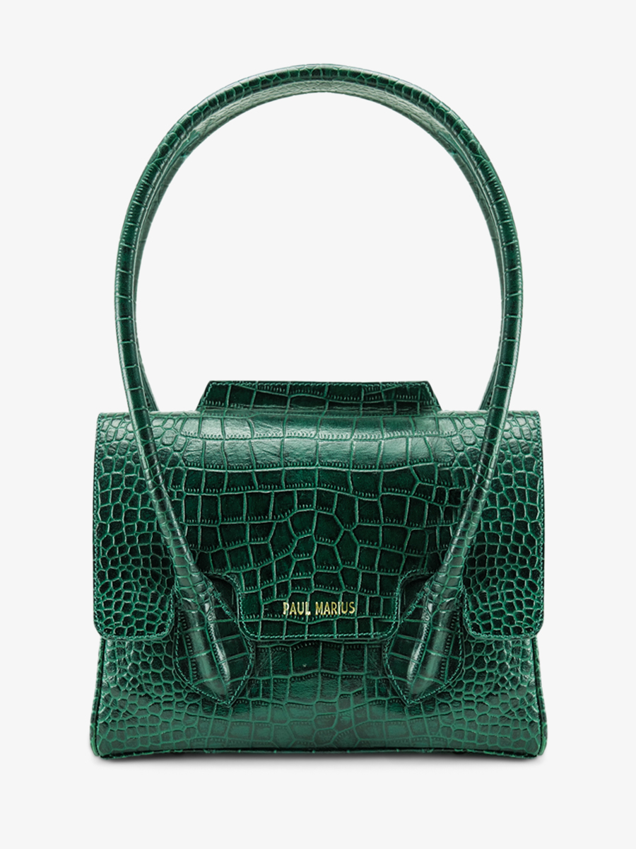 leather-handbag-for-woman-dark-green-front-view-picture-colette-s-alligator-malachite-paul-marius-3760125357256