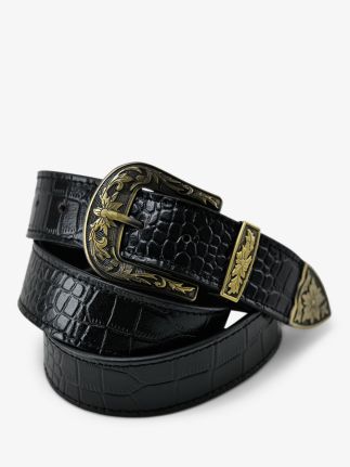 LaCeinture Western Alligator - Jet Black