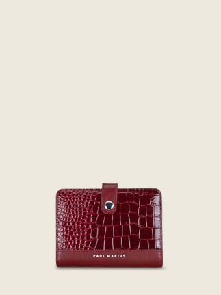 LePortefeuille Jeanne Croco - Patent Burgundy