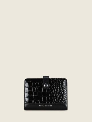 LePortefeuille Jeanne Croco - Patent Black 