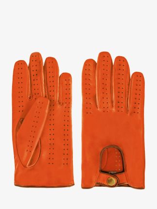 Racing Gloves Men - Orange / Light Brown