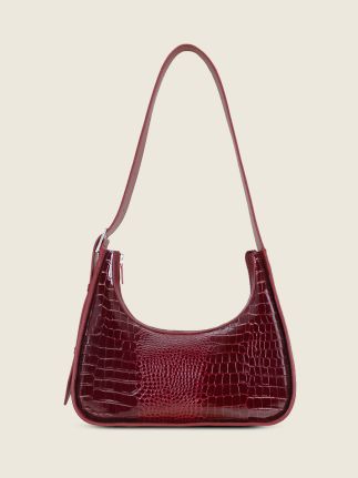 Victoire Croco - Patent Burgundy