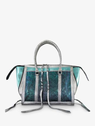 leather handbag for women Blue White LeRive Droite M Chim re