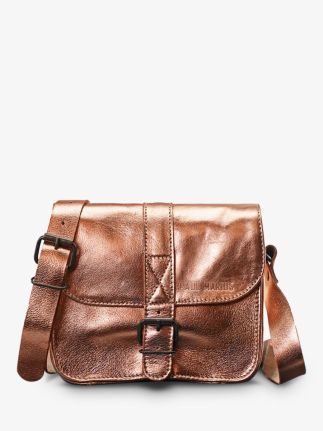 Rose Gold Leather Shoulder Bag for Women LaSacoche S Rose Gold