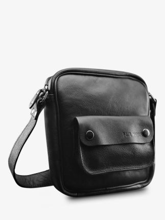 leather shoulder bag for men Black - LePoinçonneur Black