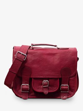 Red Leather Shoulder Bag LaSacoche S Deep Red PAUL MARIUS