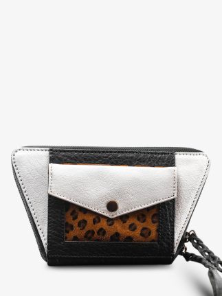 LePortefeuille Emma leopard - Black White