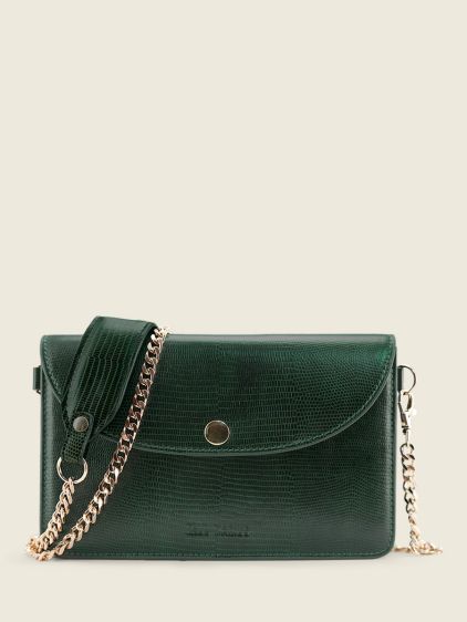 Green Leather Clutch Bag for Women - Bertille 1960 Malachite | PAUL MA