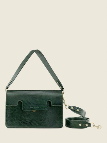 Leather baguette bag best sale