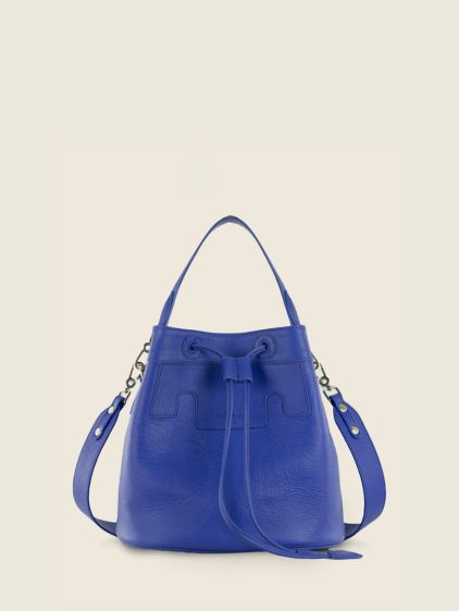 Blue Leather Bucket Bag for Women - Capucine Azur Royal Blue | PAUL MA