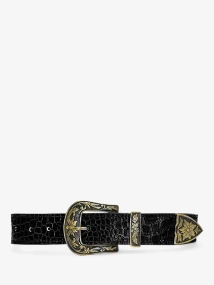 LaCeinture Western Alligator - Jet Black