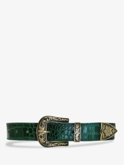 LaCeinture Western Alligator - Malachite