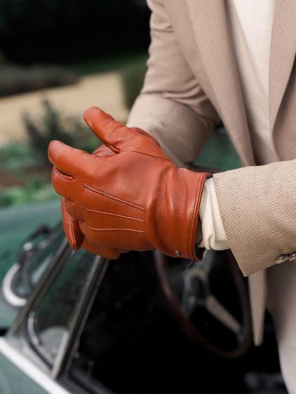 Burgundy Leather Gloves for Men Gloves Men Burgundy PAUL MARIUS