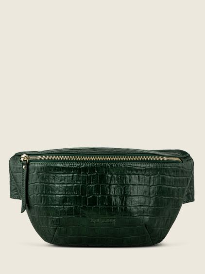 Green Leather Fanny Pack for Women - LaBanane XS 1960 Malachite | PAUL