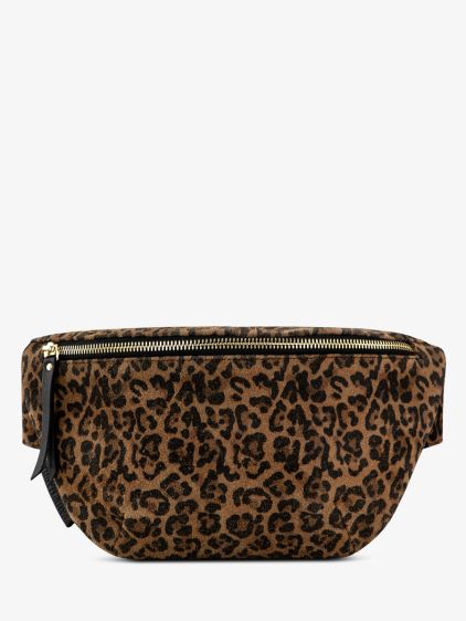 Leopard Black Leather Fanny Pack for Women - LaBanane Leopard Black |