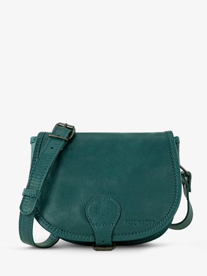 Leather shoulder bag for woman Green Blue LeBohemien Cobalt PAUL MARIUS