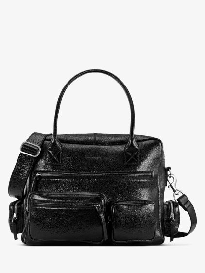 Leopard and Black Leather Multipockets Handbag for Women - LeDandy