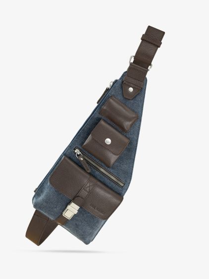 Brown Leather Shoulder Bag for Men - LeHolster Oiled Cognac | PAUL