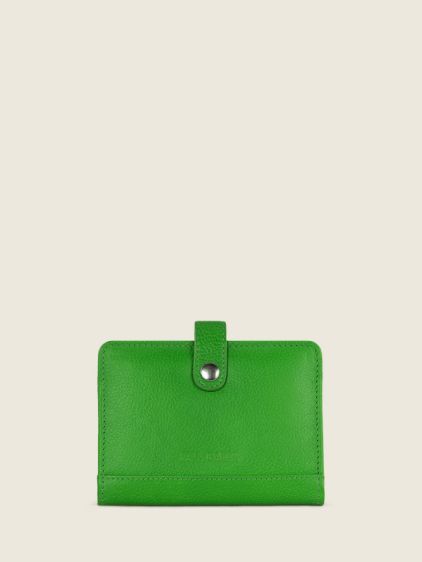 Green Leather Wallet for Women - LePortefeuille Jeanne Neon