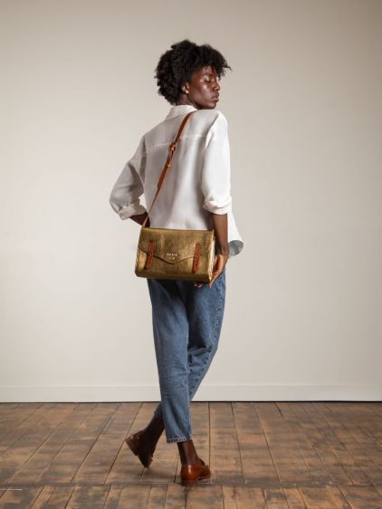 leather woman shoulder bag Pink,Gold - L'Indispensable Rose Gold | PAUL  MARIUS