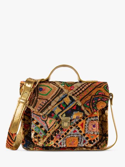 Gold Leather Handbag for Women Mademoiselle George Jaipur Bronze PAUL MARIUS