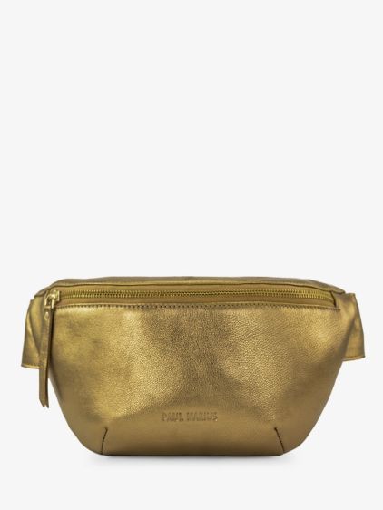 Gold Leather Fanny Pack LaBanane Bronze PAUL MARIUS