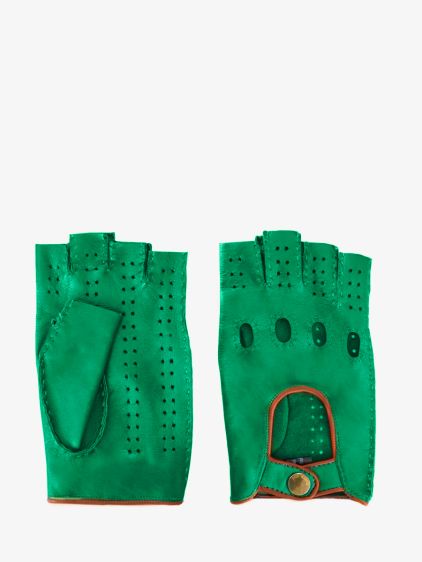 Racing Mittens Men - Green / Light Brown