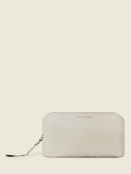 White Leather Makeup Bag Adele Pastel Chalk PAUL MARIUS