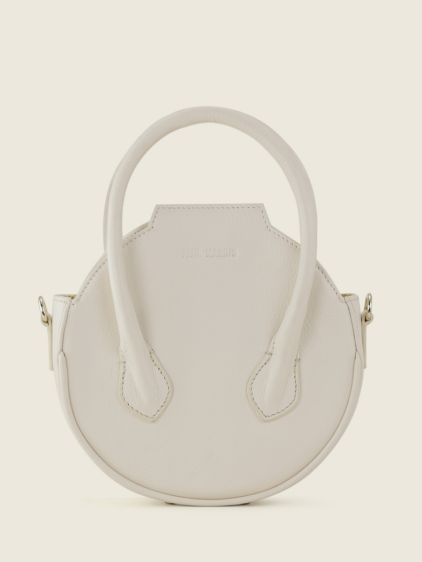 White Leather Handbag for Women Aline Pastel Chalk PAUL MARIUS
