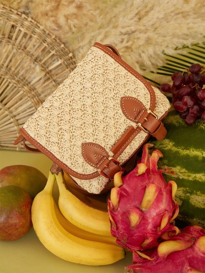 Loulou S Raphia - Natural / Cognac