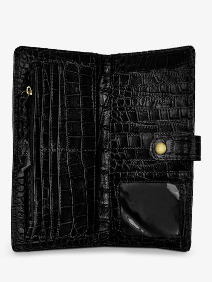 LePortefeuille Charlotte N°2 Alligator - Jet Black