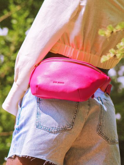 Bright pink bum top bag