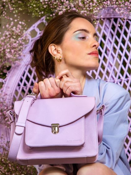 Lilac leather bag clearance
