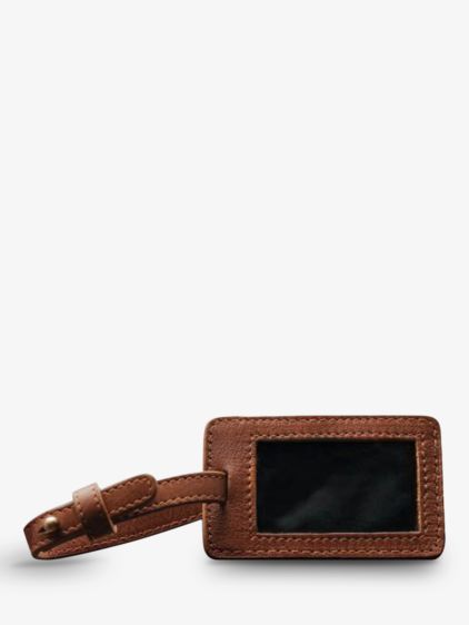 jules tobacco leather luggage tag Brown - L'Étiquette Bagage Jules Tobacco