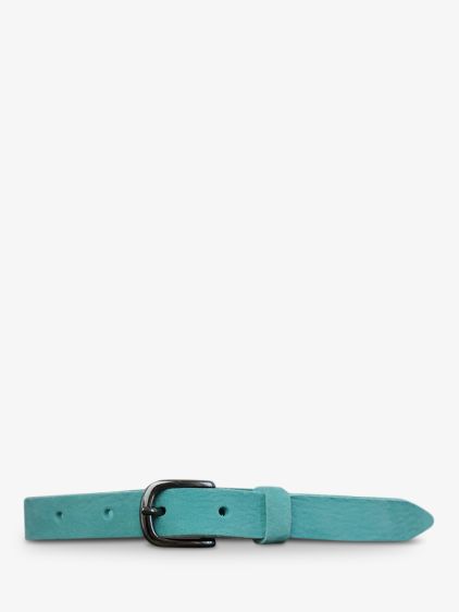 leather belt Blue,Green - LaCeinture Magnifique nubuck - 20mm Turquois