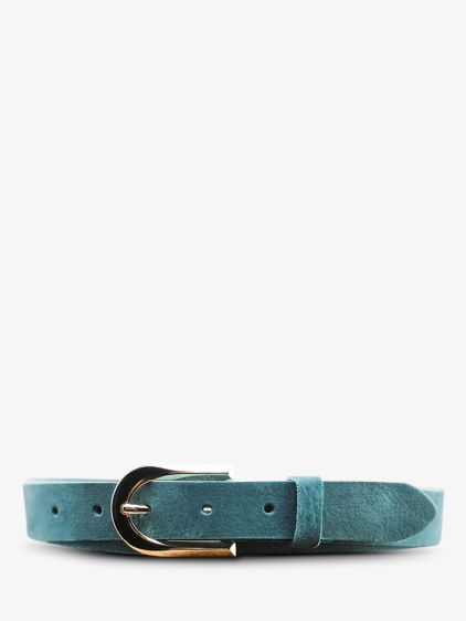 leather belt Blue,Green - LaCeinture Magnifique nubuck - 25mm Turquois