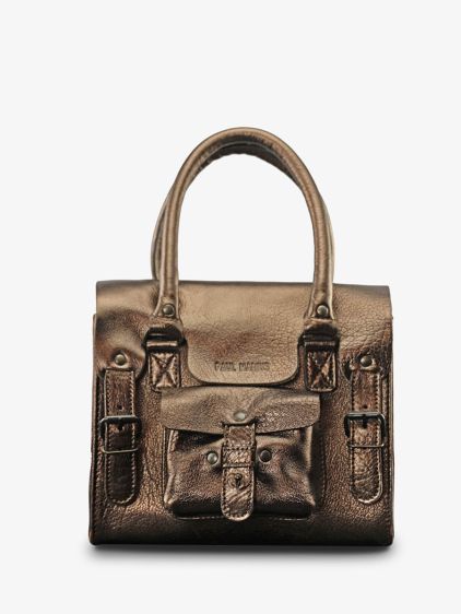 Copper leather shoulder bag for LeRive Gauche S Copper